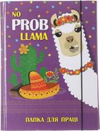 Папка для праці No prob Lama 25х32 на резинці фіолетова iTEM