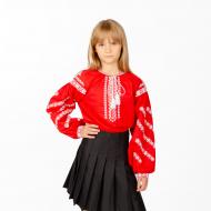 Вышиванка для девочек Эдельвика р.158 красный с белым 393-23/00