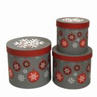Коробка подарочная Снежинка серая W7965 S.14x12.6 см