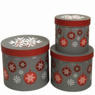 Коробка подарочная Снежинка серая W7965 L.20x17.2 см