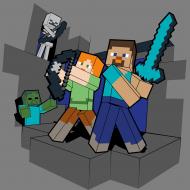 Картина за номерами Майнкрафт Стів та Алекс проти монстрів 25x25 см Santi