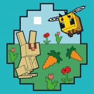 Картина за номерами Майнкраф Кролик та бджілка 25x25 см Santi