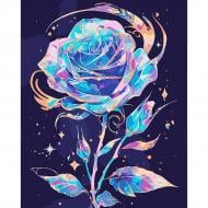 Картина по номерам Блестящая роза LED-подсветка 40x50 см Santi