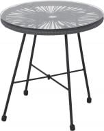 Столик Indigo из искусственного ротанга D=45 см серый