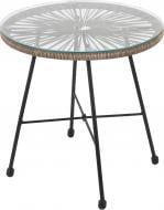 Столик Indigo из искусственного ротанга D=45 см бежевый