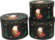 Коробка подарочная черная, круглая НР W7822 S.21x14 см