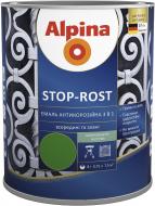 Эмаль алкидно-уретановая Alpina Stop-Rost зеленый шелковистый мат 0,75 л