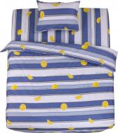 Комплект постільної білизни Lemon blue 1,5 синій із білим UP! (Underprice)