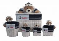 Корзина плетеная с текстилем детская 28x22 см JM13-8TK-3 Корзина плетеная с текстилем детская 28x22 см JM13-8TK-3