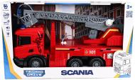Автомодель TechnoDrive 1:43 Super Big Truck Пожарная машина Scania свет звук 5005KS