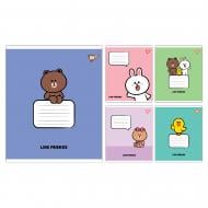 Тетрадь школьная Line Friends Stylish А5 12 листов в косую линию YES