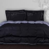 Комплект постельного белья Сатин Imperial Satin Palermo 2х143х210 см черный/серый MirSon