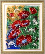 Картина фьюзинг Поле с маками 50x60 см