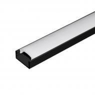 Профиль алюминиевый П-образный ЛСО Hopfen PROF-3 BK + рассеиватель 200 см