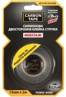 Двухсторонняя монтажная клеющая лента CARBON TAPE POWER BOND PB152 для тяжелых предметов 15 мм х 1 мм х 2 м прозрачный