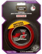 Двухсторонняя монтажная клеющая лента CARBON TAPE SUPER MOMENT SM1910 для мгновенной фиксации 19 мм х 0,21 мм х 10 м прозрачный