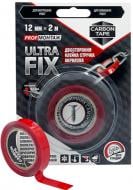 Двухсторонняя монтажная клеющая лента CARBON TAPE ULTRA FIX UF122 повышенной клейкости 12 мм х 0,5 мм х 2 м прозрачный