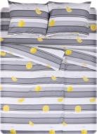 Комплект постельного белья Lemon gray семейный серый с белым UP! (Underprice)