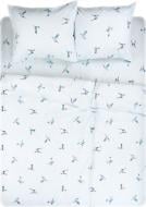 Комплект постельного белья Колибри семейный белый с мятным UP! (Underprice)