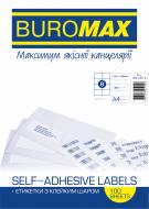 Этикетки Buromax клейкие 8 шт/лист 105х74, 6 мм 100 листов