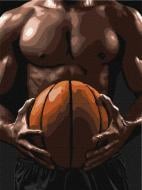 Картина по номерам Торс баскетболиста 30х40 см см Ideyka