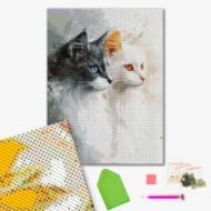 Алмазная мозаика Два милых котика 40x50 см Brushme