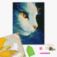 Алмазна мозаїка Космічна кішка 30x40 см Brushme