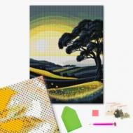 Алмазна мозаїка Силует дерева 40x50 см Brushme