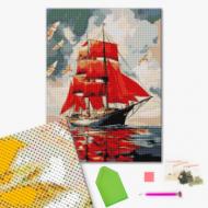 Алмазна мозаїка Червоні вітрила 40x50 см Brushme