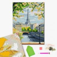 Алмазна мозаїка Ейфелева вежа з берега Сени 40x50 см Brushme