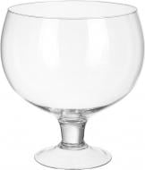 Ваза стеклянная Wrzesniak Glassworks на ніжці 28х26 см 28 см прозрачная 19-2498II