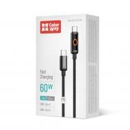 Дата-кабель ColorWay Type-C - Type-C (Breathing Light) (PD Fast Charging 60W) 3А 1 м black (CW-CBPDCC103-BK)