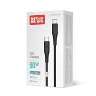 Дата-кабель ColorWay Type-C - Type-C (textured PVC) (PD Fast Charging 60W) 3А 1 м black (CW-CBPDCC095-BK) Дата-кабель ColorWay Type-C - Type-C (textured PVC) (PD Fast Charging 60W) 3А 1 м black (CW-CBPDCC095-BK)