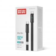 Дата-кабель ColorWay Type-C - Type-C (ultra-thin) (PD Fast Charging 100W) 5А 1 м black (CW-CBPDCC100-BK)