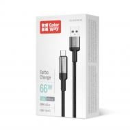 Дата-кабель ColorWay USB - Type-C (braided wire) 6А 1 м black (CW-CBUC096-BK)
