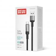 Дата-кабель ColorWay USB - Type-C (braided wire) 6А 2 м black (CW-CBUC097-BK)