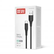 Дата-кабель ColorWay USB - Type-C (textured PVC) 3А 2 м black (CW-CBUC095-BK)