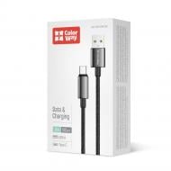 Дата-кабель ColorWay USB - Type-C (zinc alloy braided) 3А 1 м black (CW-CBUC098-BK)