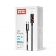 Дата-кабель ColorWay Type-C - Apple Lightning (Breathing Light) (PD Fast Charging 30W) 1 м black (CW-CBPDCL103-BK)