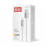 Дата-кабель ColorWay USB - Apple Lightning (zinc alloy braided) 3А 2 м white (CW-CBUL099-WT)