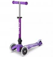 Самокат Micro Самокат MICRO серии Maxi Deluxe Foldable LED – ФИОЛЕТОВЫЙ (складной, до 50 kg, 3-х колесный, свет) разноцветный принт MMD100