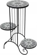 Подставка для цветов тройная металлическая мозаика JF232380-1 54x64 см серый