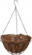 Кашпо подвесное металл с кокосовой основой круглый черный (HY11-35-14)