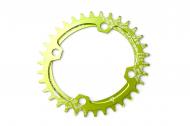 Звезда-неспадайка к шатуну NW AL 32T овал BCD 104 зеленый SNAIL
