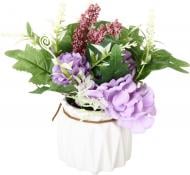 Цветочная композиция в керамическом горшке фиолетовый 8,8х7х14,5 см Sensio