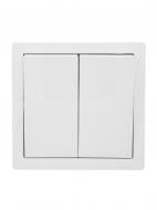 Вимикач двоклавішний Lezard LETO без підсвітки білий 752-0200-101