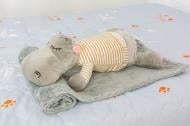 Плед с игрушкой №1054 Hippopotamus 100x160 см gray MirSon