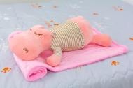 Плед с игрушкой №1062 Hippopotamus 100x160 см pink MirSon