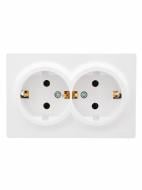 Розетка двойная бытовая с заземлением Lezard LETO IP20 белый 752-0200-127B