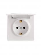 Розетка з кришкою побутова із заземленням Lezard LETO IP20 білий 752-0200-123B